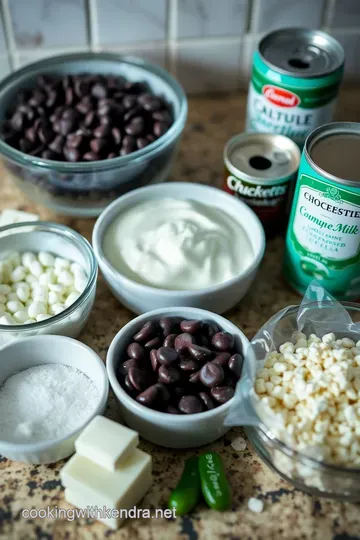 Minty Bliss: Homemade Creme de Menthe Fudge ingredients