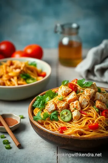 Asian Chicken Salad with Crunchy Noodles presentation