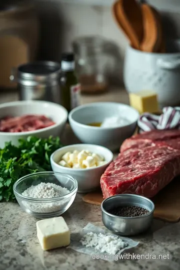 Perfectly Grilled Rib Eye Steak with Garlic Herb Butter ingredients
