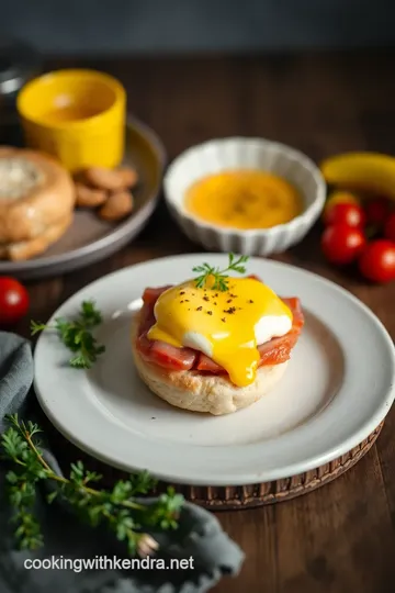 Toasted Prosciutto Eggs Benedict presentation