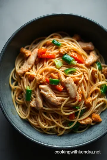 Quick and Easy Chicken Lo Mein presentation