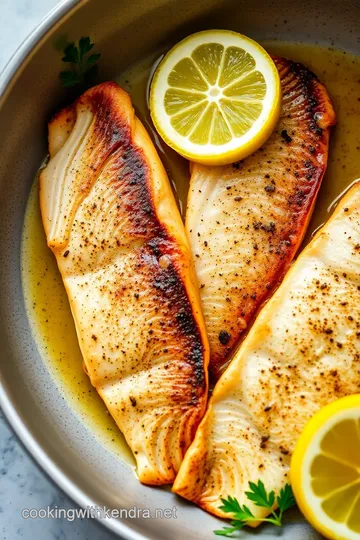 Pan-Seared Zander with Lemon Butter Sauce presentation