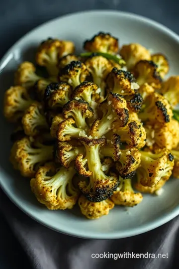 Roasted Romanesco Cauliflower with Garlic and Parmesan presentation
