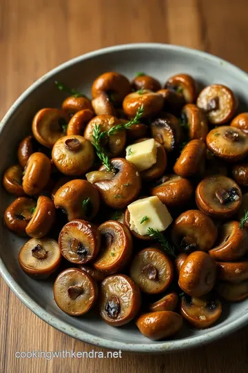 Sautéed Button Mushrooms with Garlic and Thyme presentation