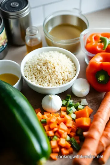 Gluten Ease Quinoa and Vegetable Bowl ingredients