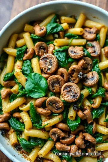 Savory Mushroom and Spinach Conchigliette Bake presentation