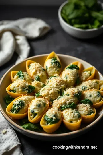 Savory Spinach and Low Fat Ricotta Cheese Stuffed Shells presentation