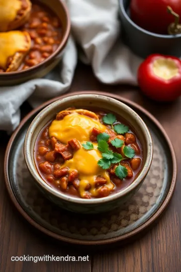 Three Bean Chili with Texas Tomato Melts presentation