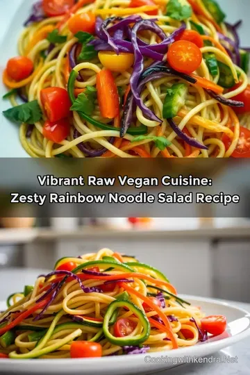 Vibrant Raw Vegan Cuisine: Zesty Rainbow Noodle Salad Recipe