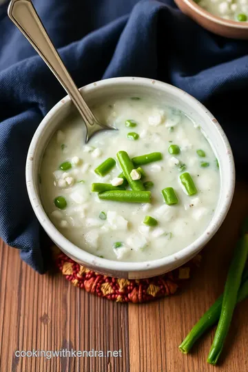 Green Bean Sweet Gruel presentation