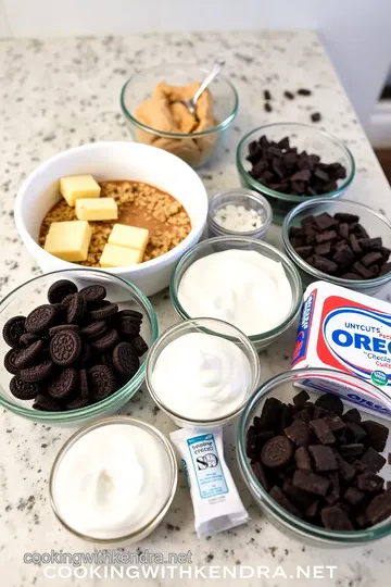 Chocolate Peanut Butter Mousse Cake with Oreo Crust ingredients