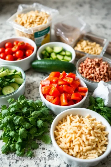 Zesty Lemon Herb Whole Wheat Orzo Salad ingredients