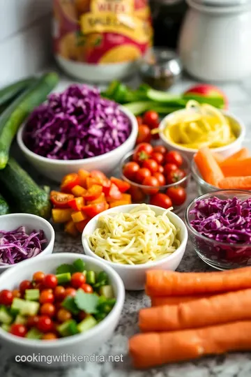 Zesty Raw Vegan Rainbow Noodle Salad ingredients