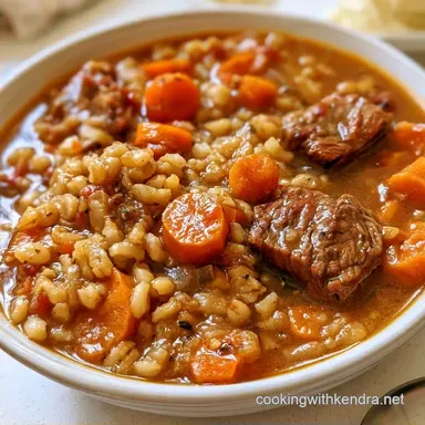 30 Minute Beef Barley Soup for 6