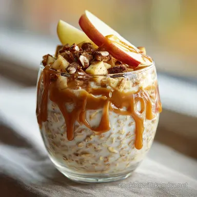 Apple Pie Overnight Oats: Easy High Protein Breakfast Prep Recipe Card