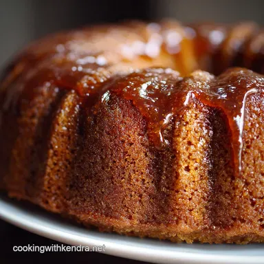 Applesauce Cake Easy Moist Spiced Recipe with Brown Sugar Glaze Recipe Card