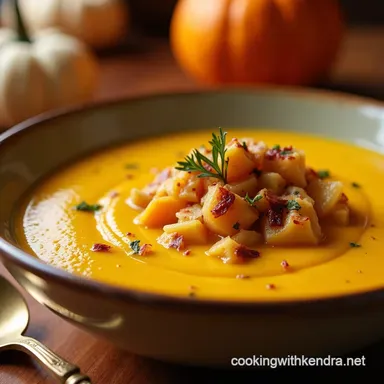 Autumns Embrace My Creamy Squash Pumpkin Soup Recipe Recipe Card