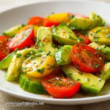 Avocado Tomato Cucumber Salad: Vibrant 15-Minute Summer Side Recipe Card