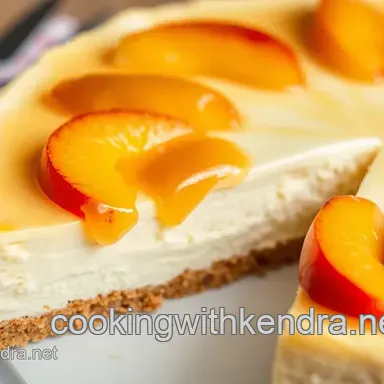 Heavenly Bake Peach Cheesecake with Sweet Topping: A Summer Delight Recipe Card