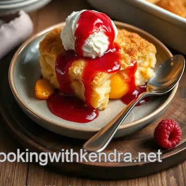 How to Bake Peach Cobbler with Raspberry Sauce: A Deliciously Easy Classic Recipe Card
