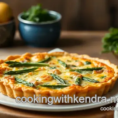 Deliciously Easy Bake Salmon Asparagus Quiche | Tasty Delight Recipe Card