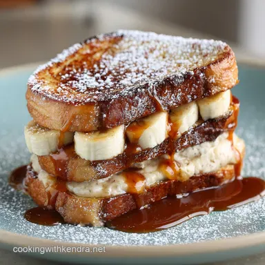 Banana Stuffed French Toast Decadent Brioche Breakfast Brunch Recipe Card