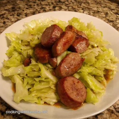 Healthy Cabbage and Sausage with My Bangers Cabbage Recipe Card