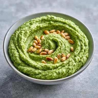 Basil Pesto Hummus in 10 Minutes