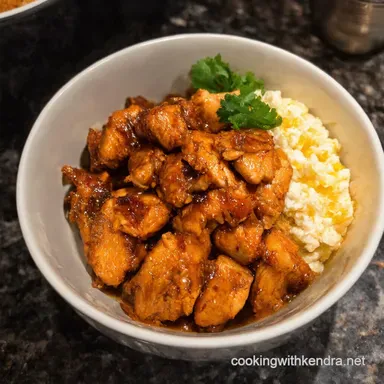 Quick Cottage Cheese BBQ Chicken Bowl Friday Night Fakeaway Recipe Card