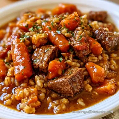 Beef and Barley Stew with Mushrooms Recipe Card