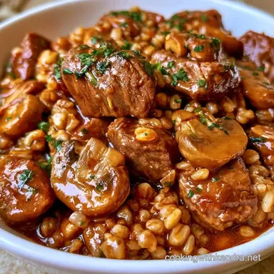 Beef Barley Mushroom Stew in 80 Minutes Recipe Card