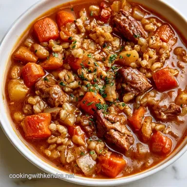 Beef Barley Soup for 8 Servings