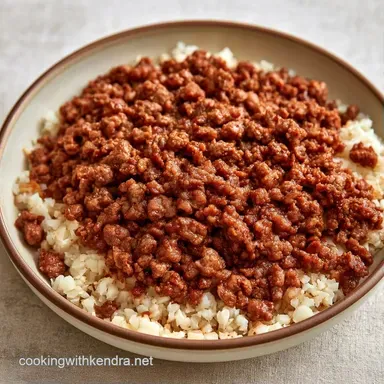 Beef Cauliflower Rice Bowl Meal Prep Recipe Card