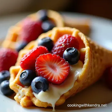 Berry Bliss Waffle Cones Summer Dessert Delight Recipe Card