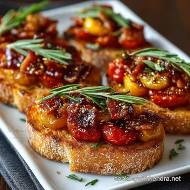 Pancetta Roasted Tomato Crostini Elegant BiteSized BLT Delights Recipe Card