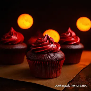 Blood Moon Cupcakes Spooky Striking Halloween Treats Recipe Card
