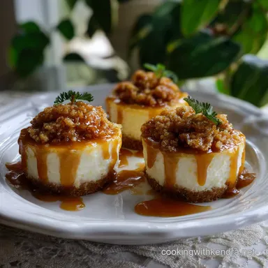 Caramel Apple Mini Cheesecakes: Spiced Crust Recipe Card