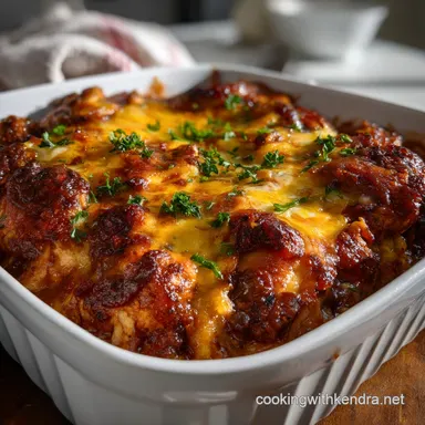 Cheesy BBQ Chicken Bake: Smoky Glaze & Bacon Recipe Card