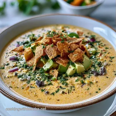 Creamy Cheesy Chicken Tortilla Soup Recipe Card