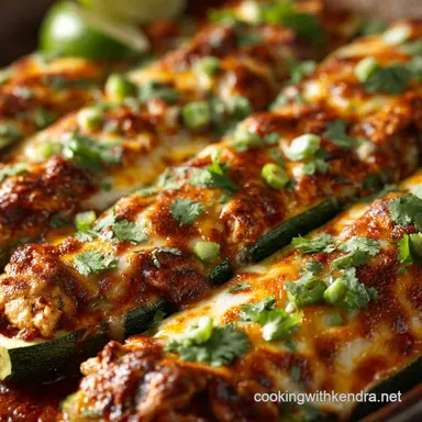 Chicken Enchilada Zucchini Boats Easy Low Carb Keto Dinner
