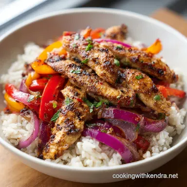 Chicken Fajita Meal Prep Bowls for 4 Recipe Card