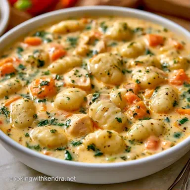 Creamy Chicken Gnocchi Soup with Spinach Recipe Card
