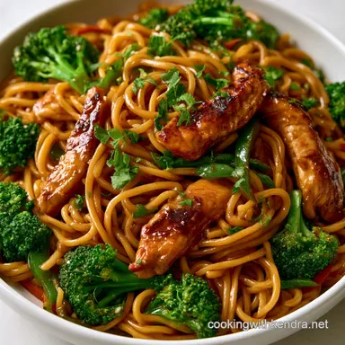 Chicken Lo Mein Pasta in 30 Minutes Recipe Card
