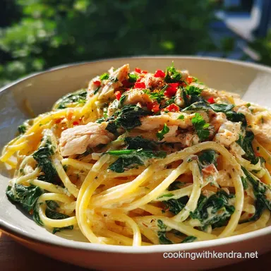 Chicken Spinach Pasta Recipe for 4 Servings