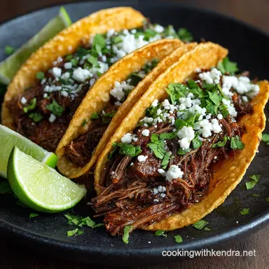 Set It Forget It Easy Crock Pot Mexican Shredded Beef Tacos Recipe Card