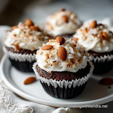 Chocolate Cupcakes with Coconut Frosting Almonds Decadent Recipe
