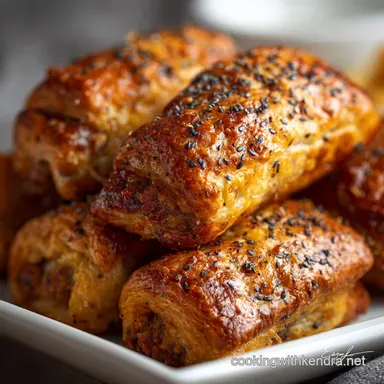 Game Day Appetizers: Spicy Chorizo Cheddar Sausage Rolls Recipe Card