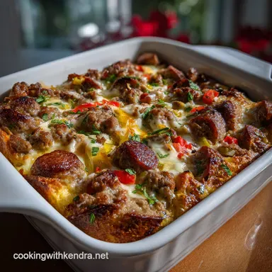 Christmas Morning Casserole: Custard Bake Recipe Card