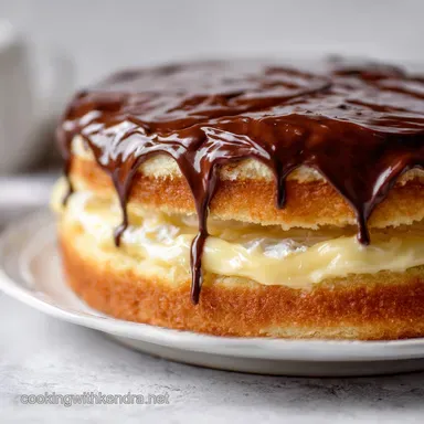 Boston Cream Cake: Fluffy Sponge Velvety Pastry Cream
