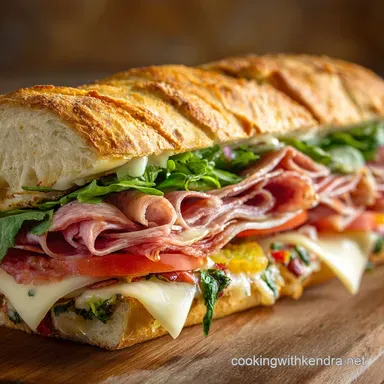 Italian Sub: The Ultimate Deli Destroyer Sandwich Recipe Recipe Card